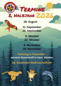 Termine zweites Halbjahr 2026 Royal Rangers Stamm 117 Heiligenstadt